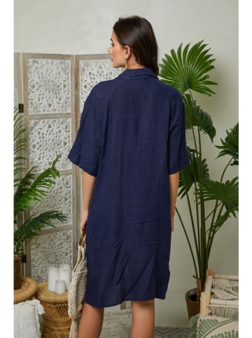 Lin Passion Leinen-Kleid in Dunkelblau