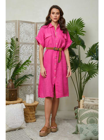 Lin Passion Leinen-Kleid in Pink