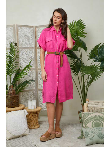 Lin Passion Leinen-Kleid in Pink