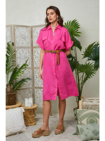 Lin Passion Leinen-Kleid in Pink