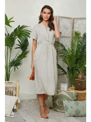 Lin Passion Leinen-Kleid in Beige