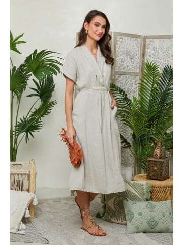 Lin Passion Leinen-Kleid in Beige