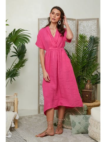 Lin Passion Leinen-Kleid in Pink