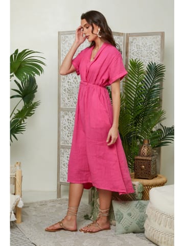 Lin Passion Leinen-Kleid in Pink