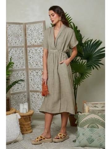 Lin Passion Leinen-Kleid in Beige