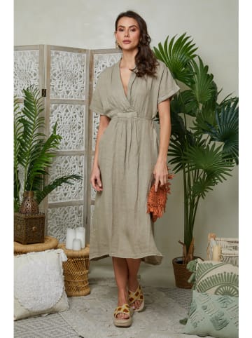 Lin Passion Leinen-Kleid in Beige
