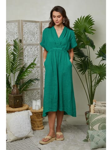Lin Passion Leinen-Kleid in Grün