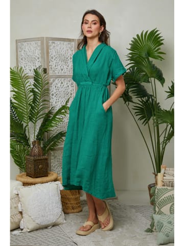 Lin Passion Leinen-Kleid in Grün
