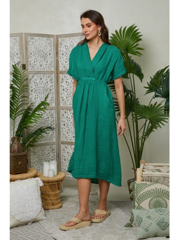 Lin Passion Leinen-Kleid in Grün