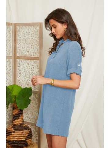Lin Passion Leinen-Kleid in Hellblau