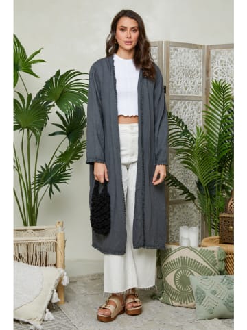 Lin Passion Leinen-Cardigan in Anthrazit