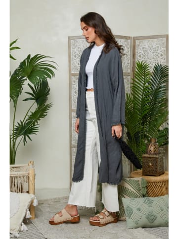 Lin Passion Leinen-Cardigan in Anthrazit