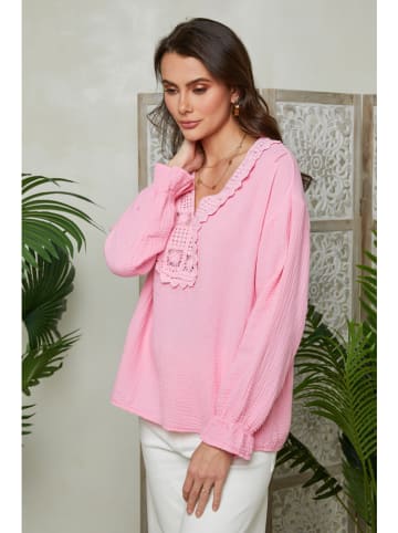 Lin Passion Bluse in Rosa