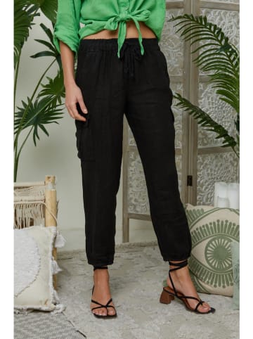 Lin Passion Leinen-Hose in Schwarz