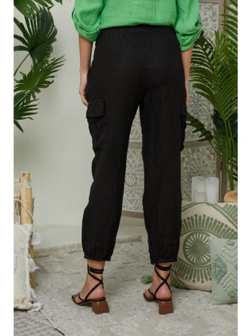 Lin Passion Lniane spodnie w kolorze czarnym