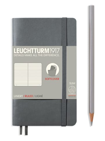 LEUCHTTURM1917 Gelinieerd notitieboek antraciet - A6