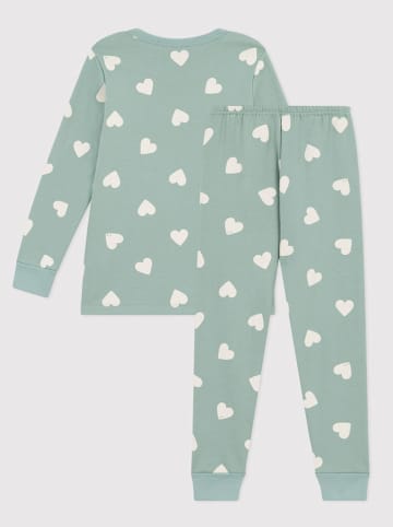 PETIT BATEAU Pyjama groen/wit