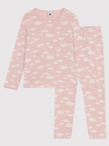 PETIT BATEAU Pyjama in Rosa/ Weiß