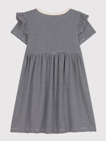 PETIT BATEAU Kleid in Dunkelblau/ WeiÃŸ