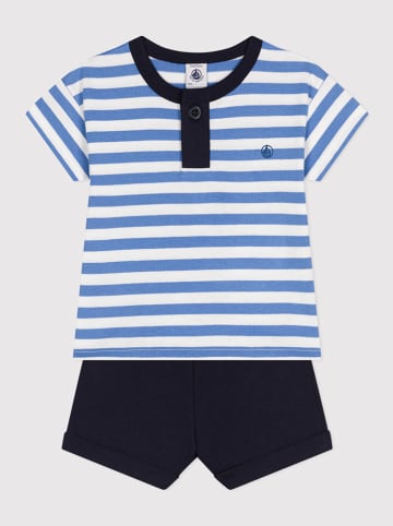 PETIT BATEAU 2-delige outfit lichtblauw/donkerblauw