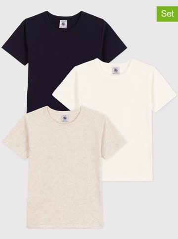 PETIT BATEAU 3-delige set: shirts crème/beige/zwart