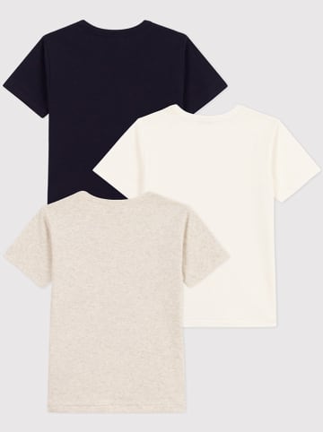 PETIT BATEAU 3-delige set: shirts crème/beige/zwart