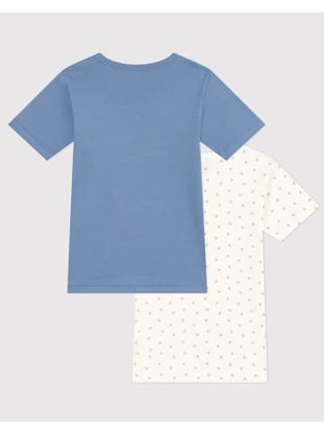PETIT BATEAU 2-delige set: shirts wit/blauw