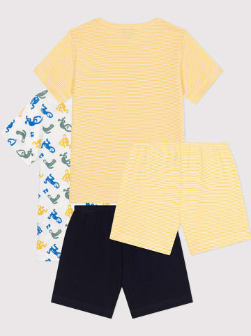 PETIT BATEAU 2-delige set: pyjama's geel/wit/zwart
