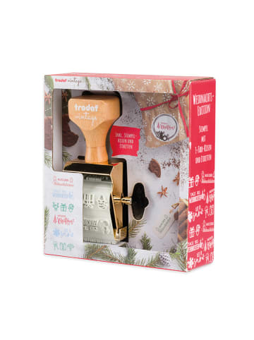 trodat Motiv-Stempel "Vintage - Weihnachtsedition" in Gold/ Natur