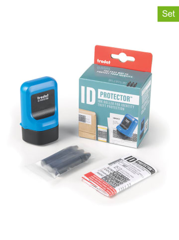 trodat 2tlg. Set: Tintenroller mit Nachfülltinten "ID Protector" in Blau