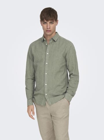 ONLY & SONS Koszula - Slim fit - w kolorze khaki