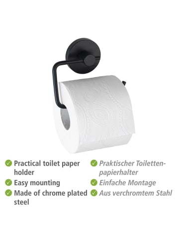 Wenko Toilettenpapierhalter "Milazzo" in Schwarz - (B)13,5 x (H)10,5 cm