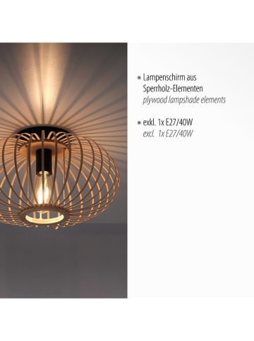 JUST LIGHT. Lampa sufitowa LED "Raccon" w kolorze brązowym - wys. 23 x Ø 40 cm