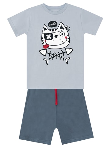 Denokids 2-delige outfit "Pirate Cat" grijs