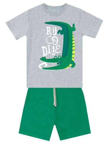 Denokids 2tlg. Outfit "Croco Boy" in Grün/ Grau