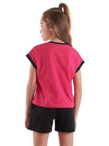Denokids 2-delige outfit "Wild Free" roze/zwart