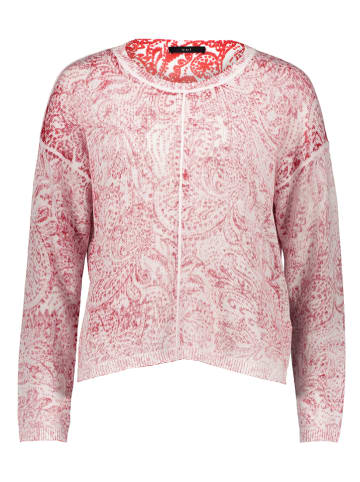 Oui Pullover in Creme/ Rot