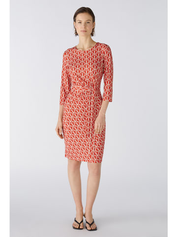 Oui Kleid in Rot/ Creme