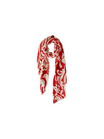 Oui Sjaal rood/wit - (L)190 x (B)70 cm