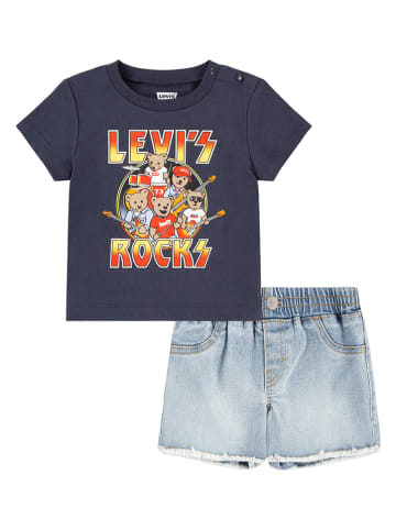 Levi's Kids 2-częściowy zestaw w kolorze antracytowo-błękitnym