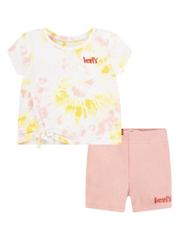 Levi's Kids 2tlg. Outfit in Weiß/ Rosa/ Gelb