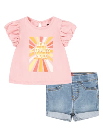 Levi's Kids 2-delige outfit blauw/lichtroze