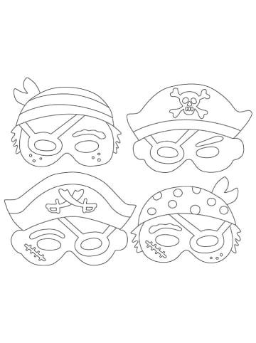 Playbox Kartonnen maskers "Pirates" - 12 stuks - vanaf 3 jaar
