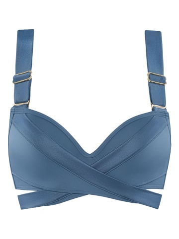 Marlies Dekkers Biustonosz-bikini "Cache Coeur" w kolorze niebieskim