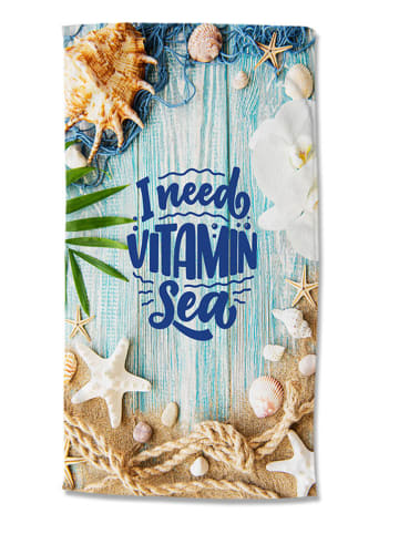 Good Morning Ręcznik plażowy "Vitamin Sea" w kolorze błękitno-beżowym