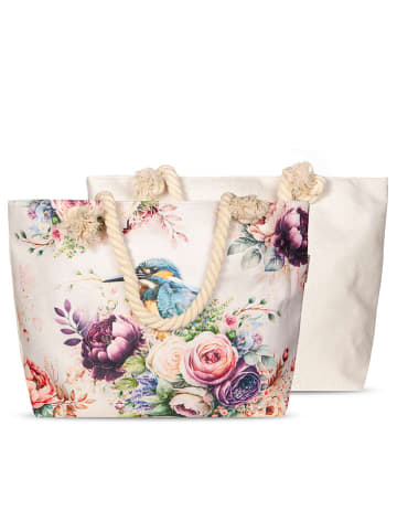 Descanso Strandtasche "Verde" in Creme/ Bunt - (B)60 x (H)43 cm