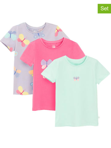 COOL CLUB 3-delige set: shirts mintgroen/roze/paars