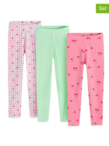 COOL CLUB 3-delige set: leggings groen/roze/lichtroze