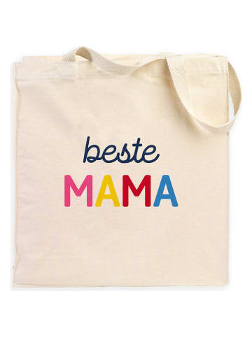 WOOOP Stoffbeutel "Beste Mama" in Beige - (B)36 x (H)43 cm