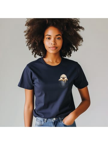 WOOOP Shirt "Pocket Sloth" donkerblauw